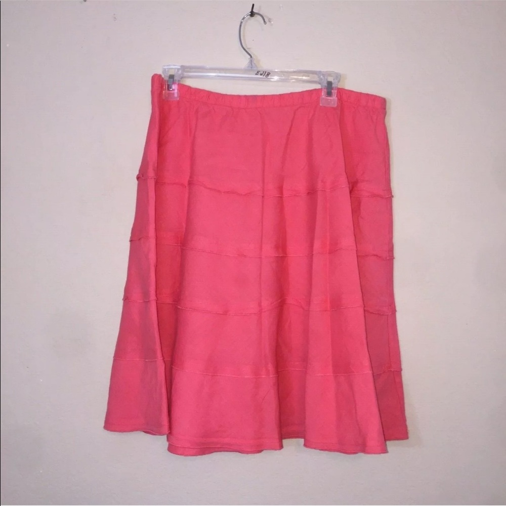 Soft Surroundings Summer Fun Linen Tiered Skirt XL